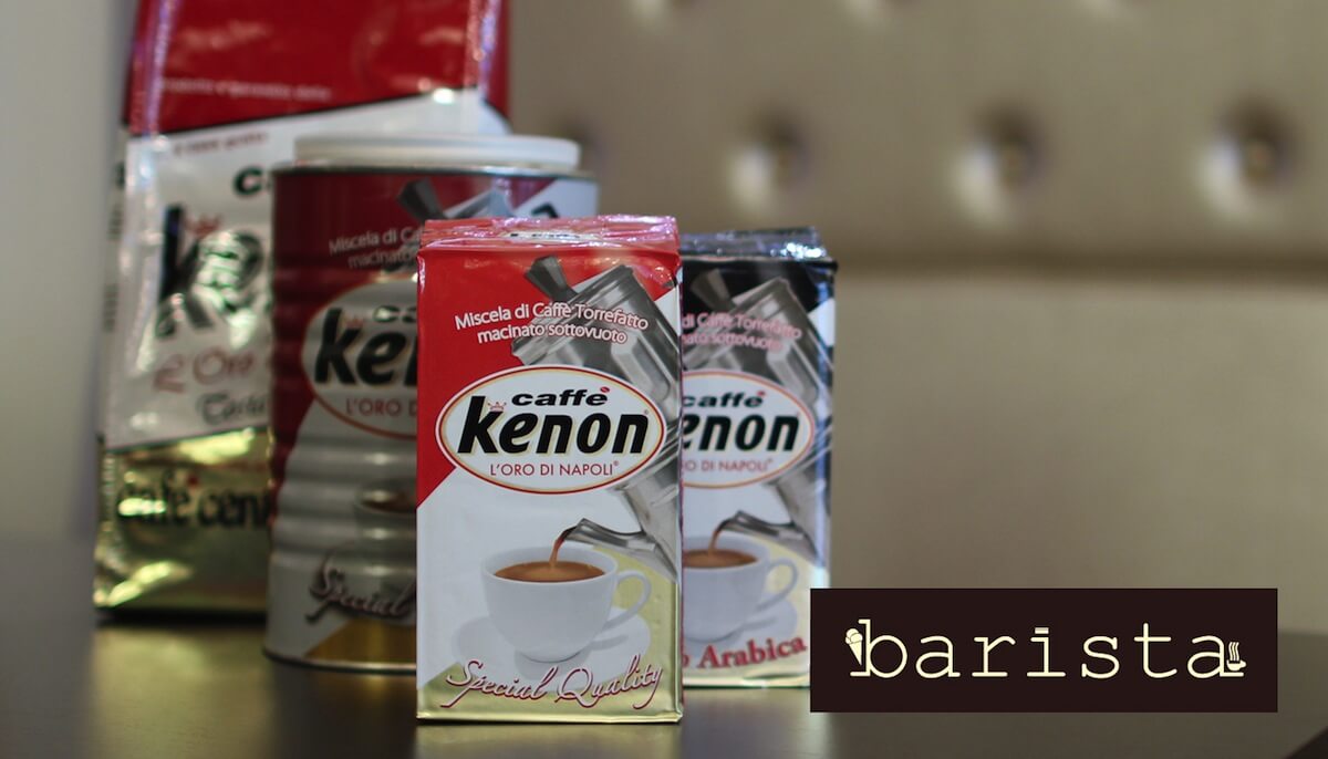 Produtos do café Kenon importados da Itália.