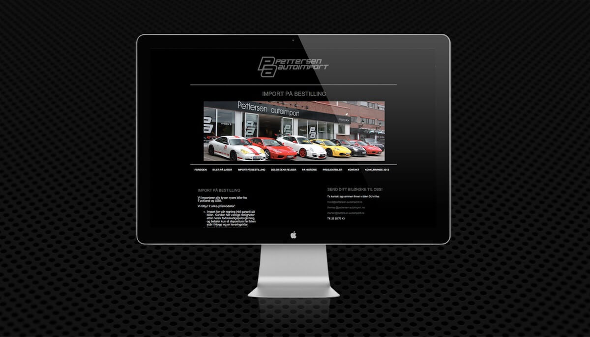 A project for a car import store in Oslo, Norway made on top a CMS platform.