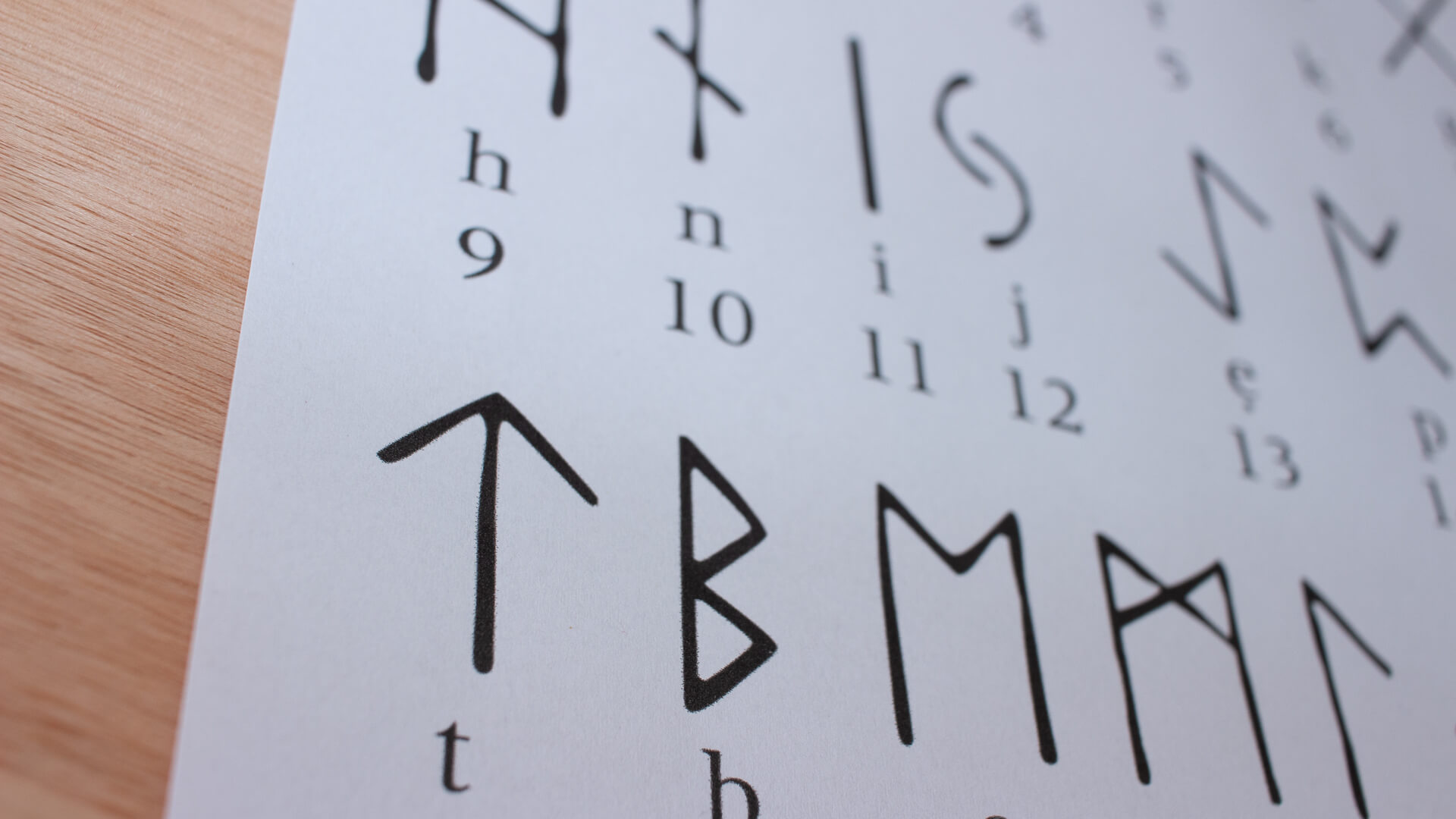Rune alphabet as inspiration source.